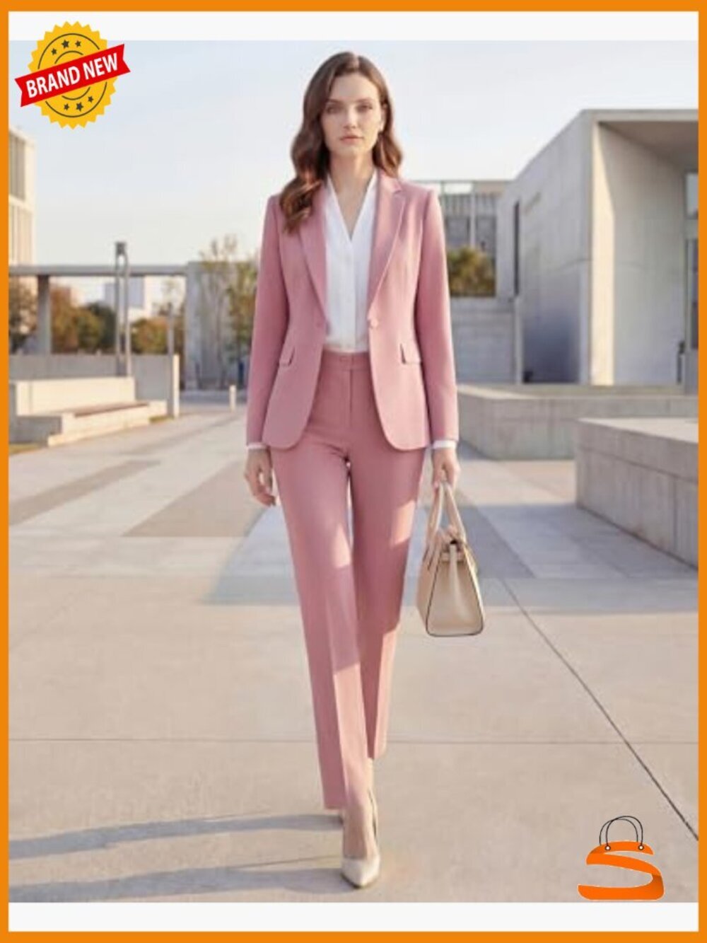 Two Piece Pantsuit - Wrinkle-Free High End Business Blazer Set Professional - Picture 2 of 7